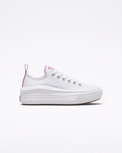 Converse Chuck Taylor All Star Move Platform Kids\' Canvas Shoes White / Purple USA | C-27439819