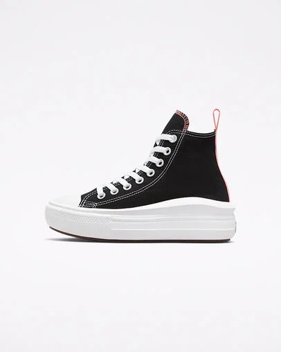 Converse Chuck Taylor All Star Move Platform Kids' Canvas Shoes Black / Pink Light Blue / White USA | C-92815469