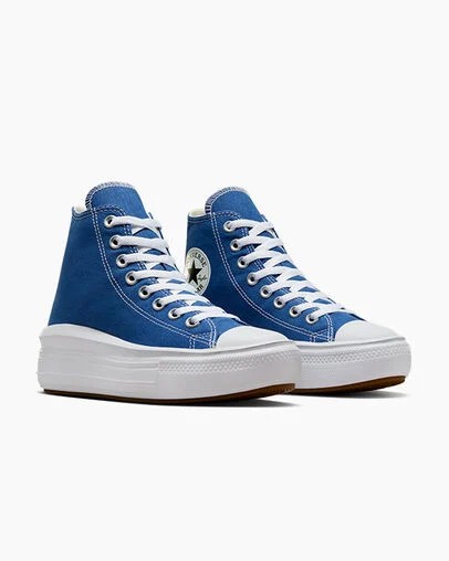 Converse Chuck Taylor All Star Move Women Platform Shoes Blue / White / Black USA | C-26840799