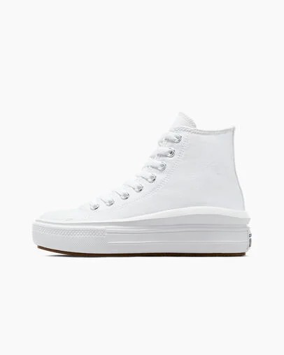 Converse Chuck Taylor All Star Move Women Platform Shoes White / Beige White / Black USA | C-83529609