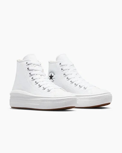 Converse Chuck Taylor All Star Move Women Platform Shoes White / Beige White / Black USA | C-83529609