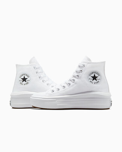 Converse Chuck Taylor All Star Move Women Platform Shoes White / Beige White / Black USA | C-83529609