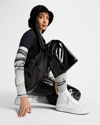 Converse Chuck Taylor All Star Move Women Platform Shoes White / Beige White / Black USA | C-83529609