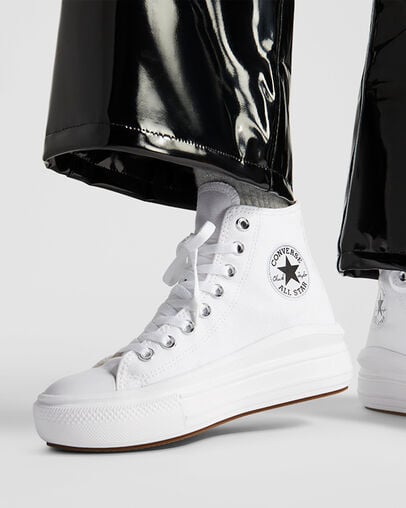 Converse Chuck Taylor All Star Move Women Platform Shoes White / Beige White / Black USA | C-83529609