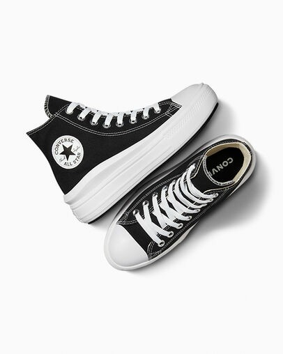 Converse Chuck Taylor All Star Move Women Platform Shoes Black / Beige White USA | C-69710539