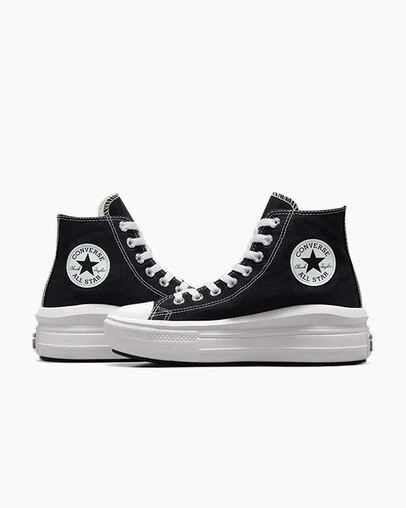 Converse Chuck Taylor All Star Move Women Platform Shoes Black / Beige White USA | C-69710539