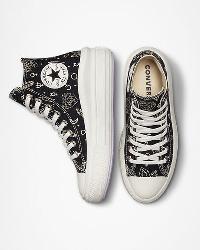 Converse Chuck Taylor All Star Move Women Platform Shoes Black / Beige White USA | C-21056739