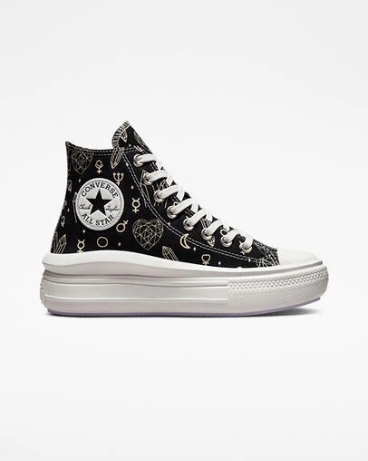 Converse Chuck Taylor All Star Move Women Platform Shoes Black / Beige White USA | C-21056739
