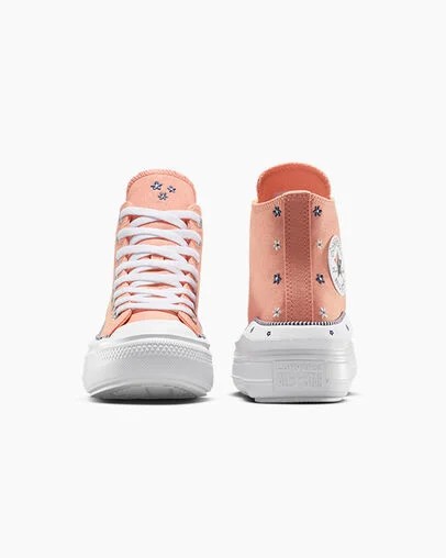 Converse Chuck Taylor All Star Move Women Platform Shoes Coral / White USA | C-86143059