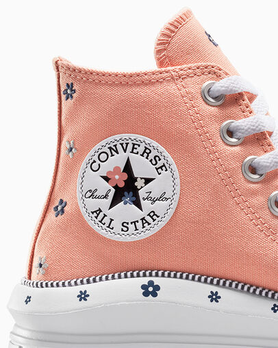 Converse Chuck Taylor All Star Move Women Platform Shoes Coral / White USA | C-86143059