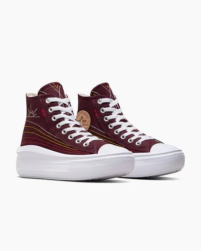 Converse Chuck Taylor All Star Move Women Platform Shoes Burgundy / Red / Yellow USA | C-42613089