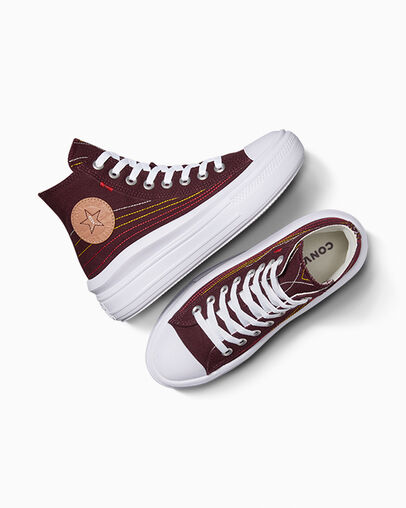 Converse Chuck Taylor All Star Move Women Platform Shoes Burgundy / Red / Yellow USA | C-42613089