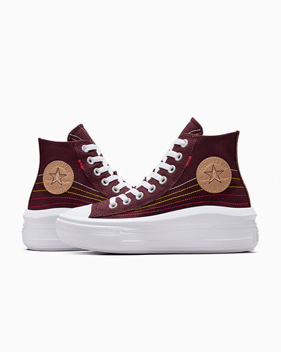 Converse Chuck Taylor All Star Move Women Platform Shoes Burgundy / Red / Yellow USA | C-42613089