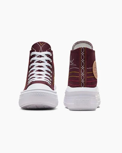 Converse Chuck Taylor All Star Move Women Platform Shoes Burgundy / Red / Yellow USA | C-42613089
