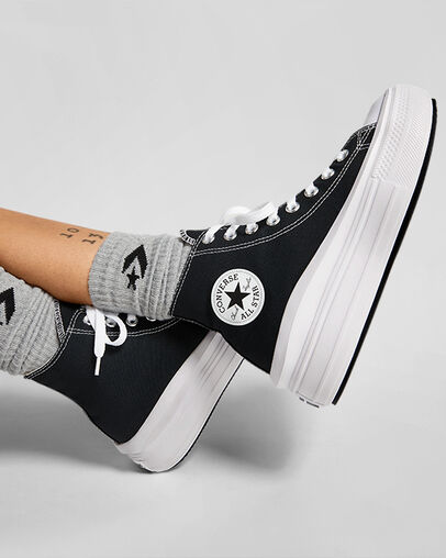 Converse Chuck Taylor All Star Move Women Platform Shoes Black / Beige White USA | C-80796319