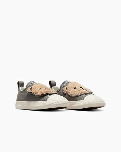 Converse Chuck Taylor All Star One Strap Sherpa Bear Kids' Sneakers Grey USA | C-90324679