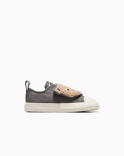 Converse Chuck Taylor All Star One Strap Sherpa Bear Kids\' Sneakers Grey USA | C-90324679