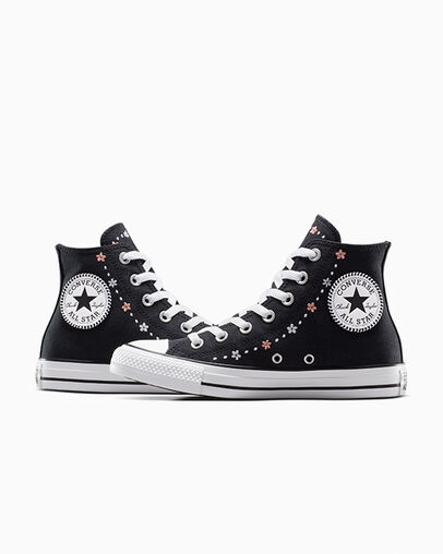 Converse Chuck Taylor All Star Petite Petals Women Sneakers Black / White USA | C-85190279