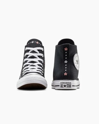 Converse Chuck Taylor All Star Petite Petals Women Sneakers Black / White USA | C-85190279