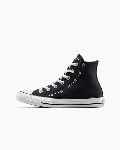 Converse Chuck Taylor All Star Petite Petals Women Sneakers Black / White USA | C-47650929