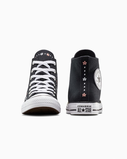Converse Chuck Taylor All Star Petite Petals Women Sneakers Black / White USA | C-47650929