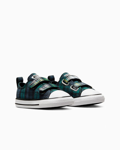 Converse Chuck Taylor All Star Plaid Kids' Sneakers Green / Navy / White USA | C-05792819