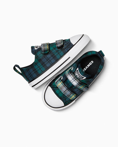Converse Chuck Taylor All Star Plaid Kids' Sneakers Green / Navy / White USA | C-05792819