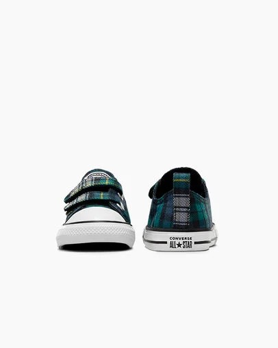 Converse Chuck Taylor All Star Plaid Kids' Sneakers Green / Navy / White USA | C-05792819