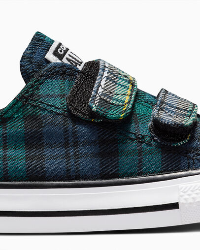 Converse Chuck Taylor All Star Plaid Kids' Sneakers Green / Navy / White USA | C-05792819