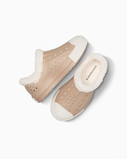 Converse Chuck Taylor All Star Play Lite CX Sherpa Kids' Sneakers Light Brown USA | C-09614759