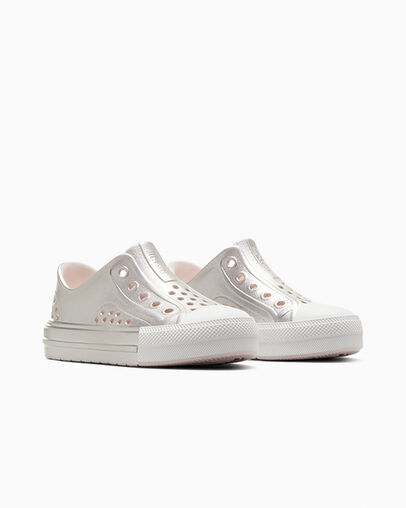 Converse Chuck Taylor All Star Play Lite CX Metallic Kids' Sneakers Pink / Silver / White USA | C-57841069