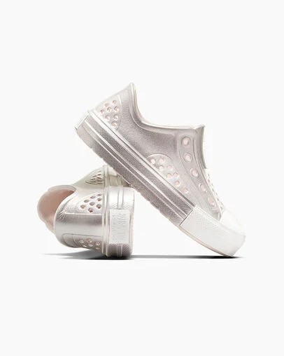 Converse Chuck Taylor All Star Play Lite CX Metallic Kids' Sneakers Pink / Silver / White USA | C-57841069