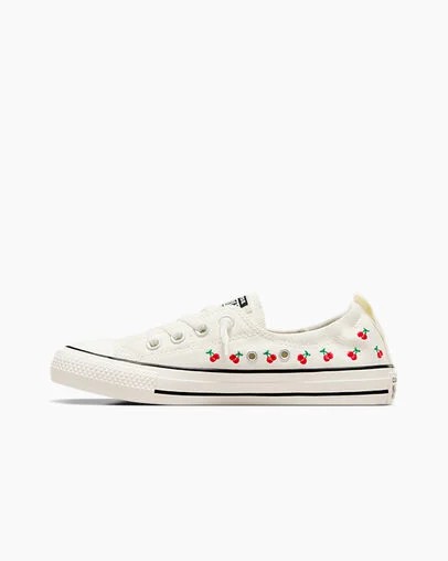 Converse Chuck Taylor All Star Shoreline Cherry Women Slip On Shoes White / Red / Green USA | C-96324879