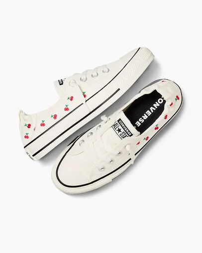 Converse Chuck Taylor All Star Shoreline Cherry Women Slip On Shoes White / Red / Green USA | C-96324879