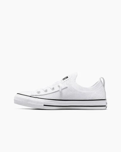 Converse Chuck Taylor All Star Shoreline Knit Women Slip On Shoes White / Black USA | C-57603289