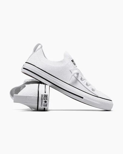 Converse Chuck Taylor All Star Shoreline Knit Women Slip On Shoes White / Black USA | C-57603289