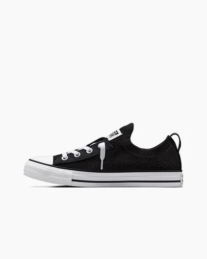 Converse Chuck Taylor All Star Shoreline Knit Women Slip On Shoes Black / White USA | C-27693089