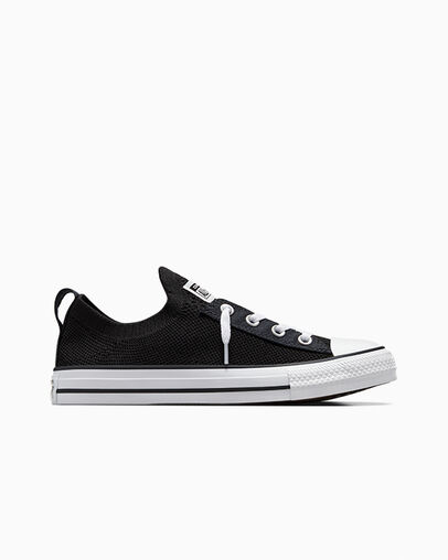 Converse Chuck Taylor All Star Shoreline Knit Women Slip On Shoes Black / White USA | C-27693089