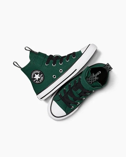 Converse Chuck Taylor All Star Sporty Easy-On Kids' Sneakers Green / Black / White USA | C-17930529