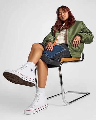 Converse Chuck Taylor All Star Wedge Women Platform Shoes White / Red / Navy USA | C-06231949