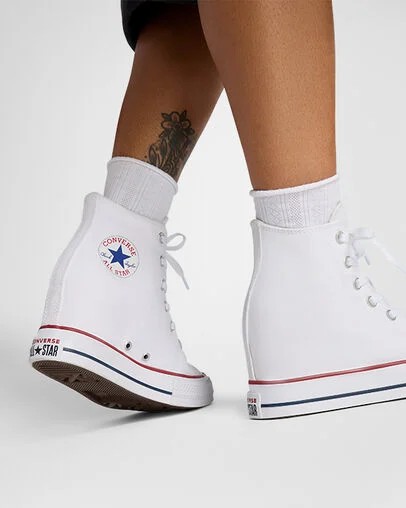 Converse Chuck Taylor All Star Wedge Women Platform Shoes White / Red / Navy USA | C-06231949