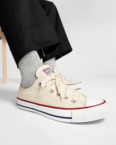 Converse Chuck Taylor All Star Women Canvas Shoes Beige White USA | C-59203789