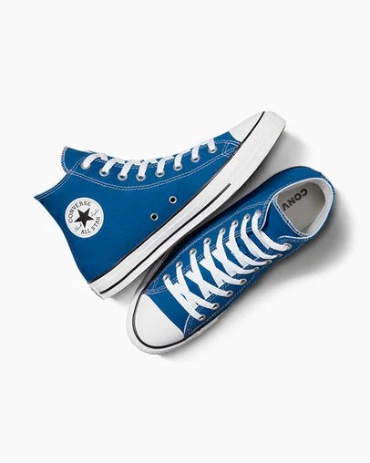Converse Chuck Taylor All Star Women Canvas Shoes Blue / White USA | C-58069729