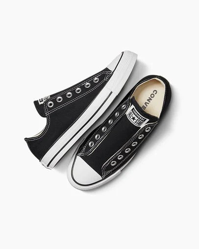 Converse Chuck Taylor All Star Women Slip On Shoes Black / White USA | C-38941269