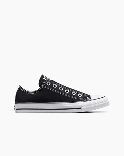 Converse Chuck Taylor All Star Women Slip On Shoes Black / White USA | C-38941269