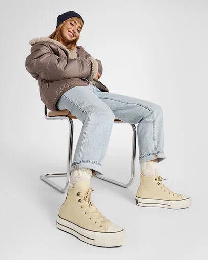Converse Chuck Tayor All Star Lift Women Platform Shoes Beige USA | C-53482679