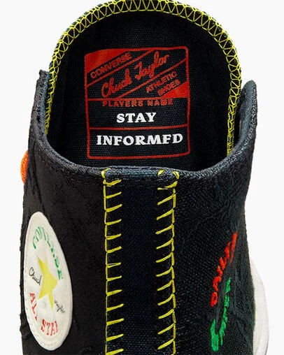 Converse Converse x Daily Paper Chuck 70 Women Sneakers Black / Multicolor USA | C-79215489