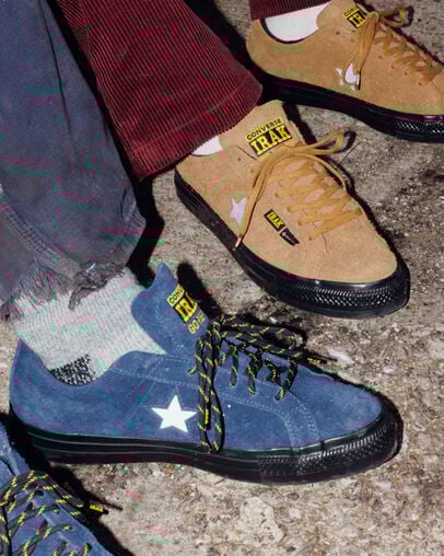 Converse Converse x IRAK NYC One Star Pro Women Skate Shoes Navy / Black / Yellow USA | C-60534919