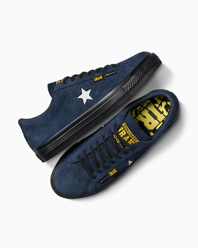 Converse Converse x IRAK NYC One Star Pro Women Skate Shoes Navy / Black / Yellow USA | C-60534919