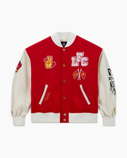 Converse Converse x LFC Woven Varsity Men Jacket Pink USA | C-06841399